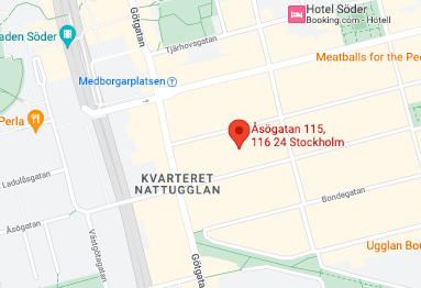 Kartnål på Åsögatan 115, Södermalm